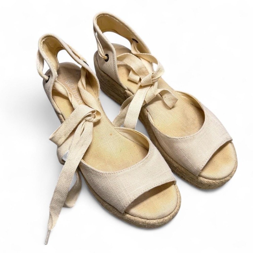 Womens Soludos platform wedge espadrilles shoes size 7.5 - Picture 2 of 8